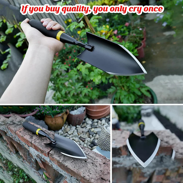 BowLift | TerraGrip Garden Spade | Extra Robust & Ergonomic | Seamlessly Welded | For Hard Soils & Roots