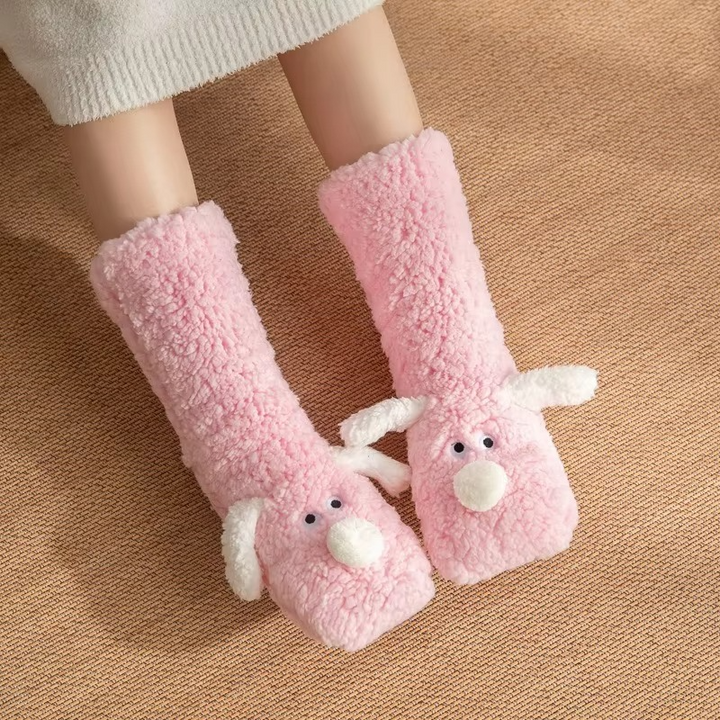 BowLift | Luxurious Velvet Coral Fleece Winter Socks for Women