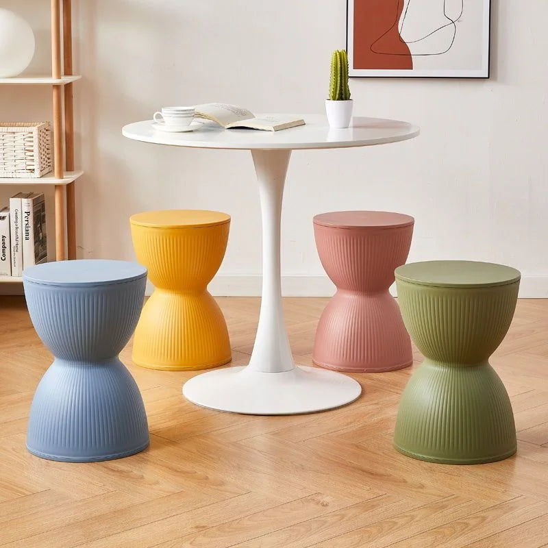BowLift | Nordic Plastic Low Side Table with Hourglass Design