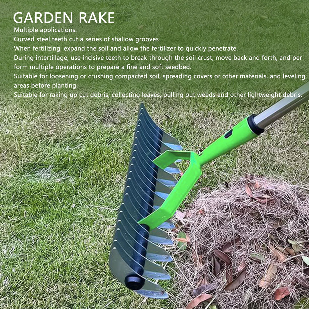 BowLift | RasenPro Rake Head | Lawn Scarifier Stainless Steel | Curved Tines | For Moss, Leaves & Soil Care