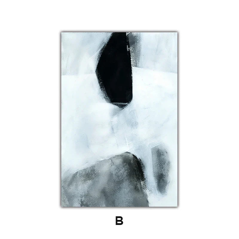 Dark Stones Abstract Wall Art Fine Art Canvas Prints Nordic Pictures For Modern Apartment Living Room Home Office Decor | Bowlift