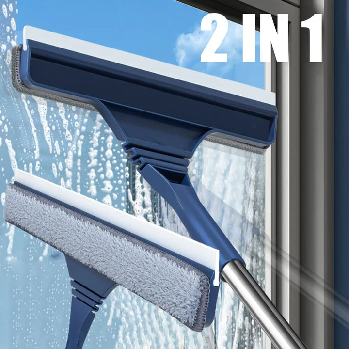 BowLift | FensterFlex 2-in-1 Window Cleaner | Adjustable Telescopic Handle | Squeegee & Microfiber Mop | For Windows, Glass & Frames