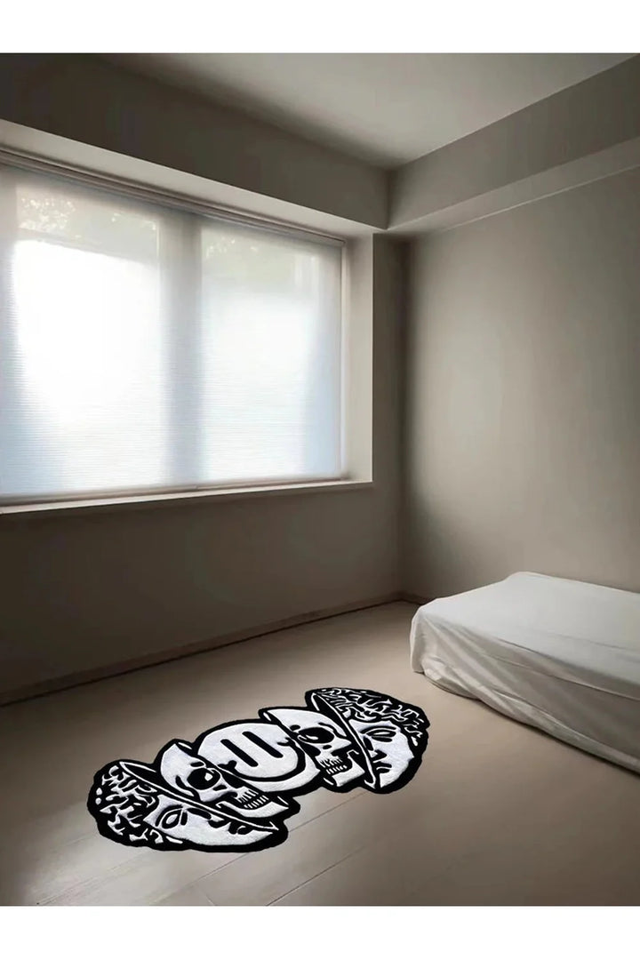 Skull Black Rug | Bowlift