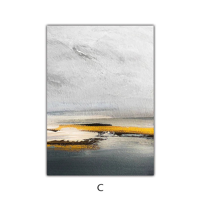 Sunset Lake Landscape Abstract Wall Art Fine Art Canvas Prints Pictures For Modern Apartment Living Room Home Office Art Decor | Bowlift