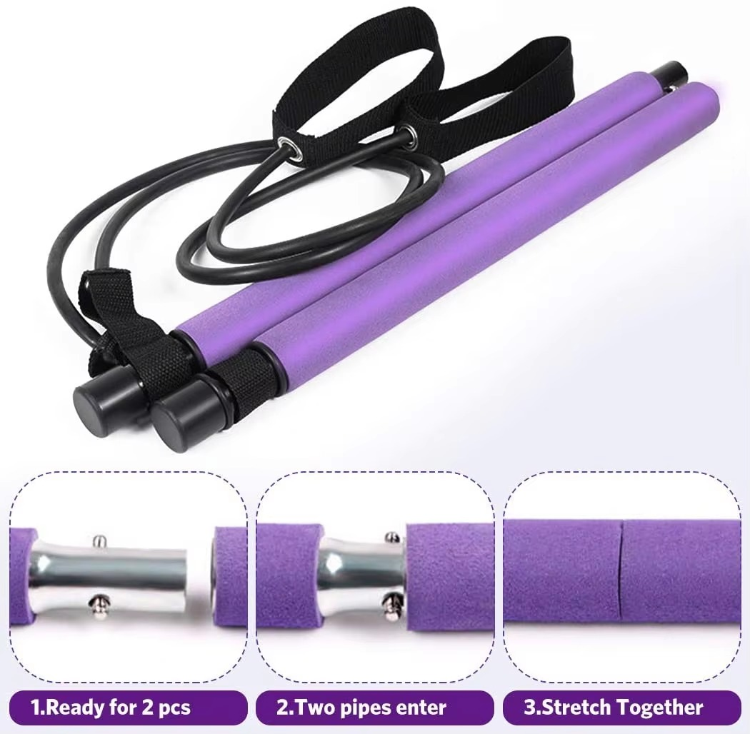 BowLift | Portable Pilates Bar Kit with Resistance Bands for Full Body Home Workouts