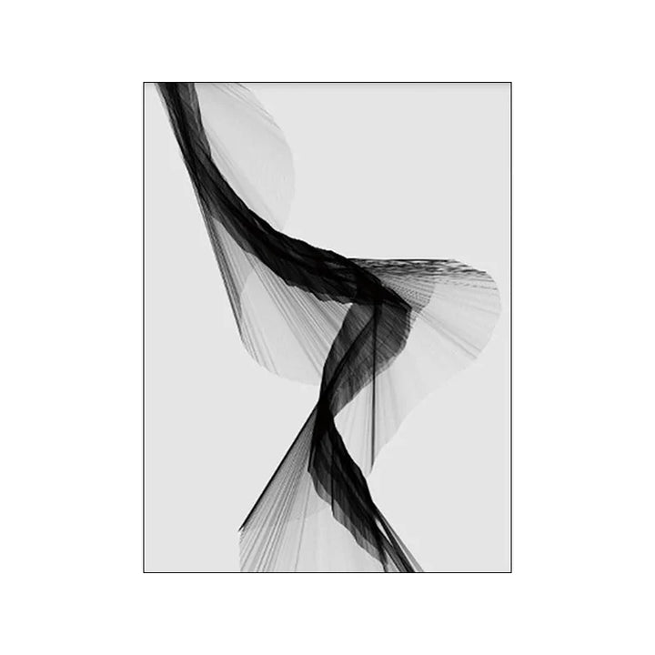 Modern Abstract Minimalist Geometric Flowing Lines Wall Art Fine Art Canvas Prints Black White Pictures For Modern Apartment Living Room Decor | Bowlift