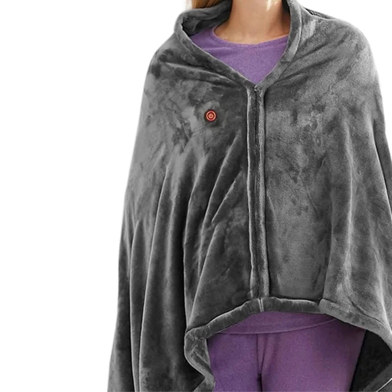 BowLift | CozyTherm Wear USB Heating Blanket to Wear | 150 × 85 cm | 3 Temperature Levels | Machine Washable & Portable