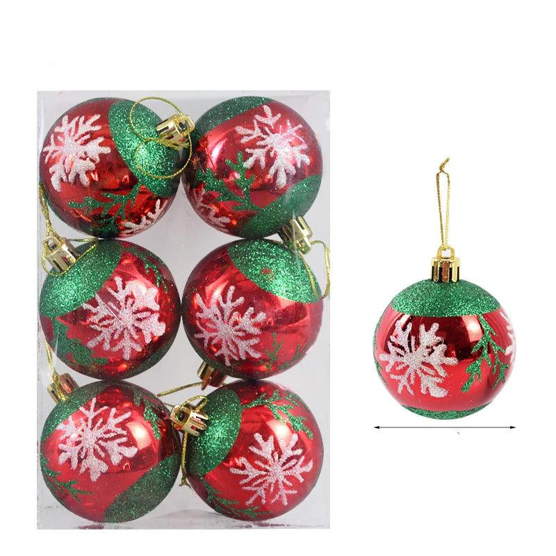 BowLift | Glass Christmas Ornaments Pattern Set of 6 Balls for the Tree