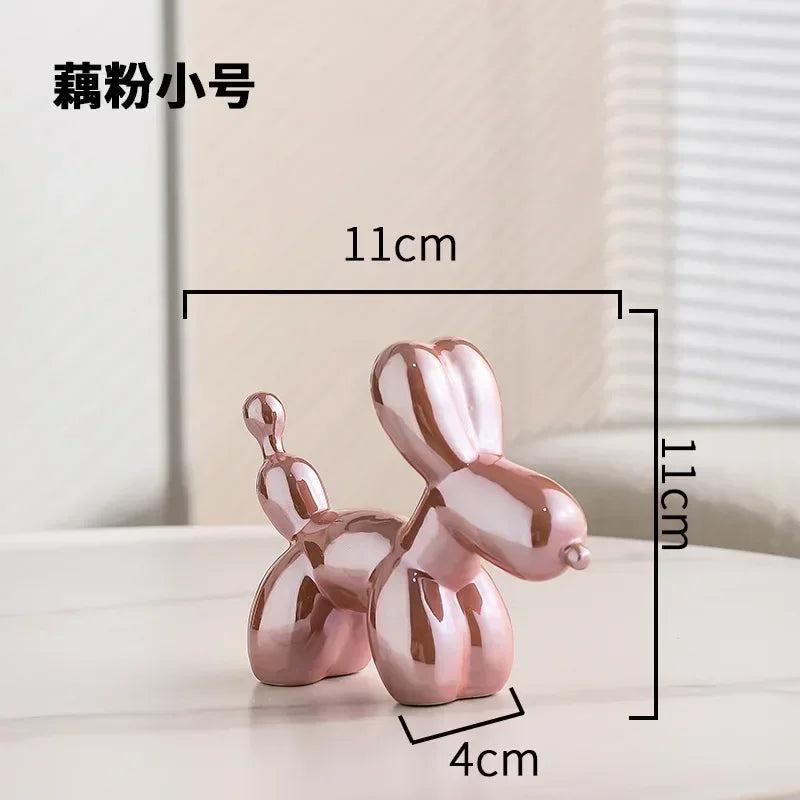 BowLift | Nordic Ceramic Balloon Dog Sculpture Gold Animal Decorations Statue Living Room Ornaments Creative Desktop Ornament Home Decor