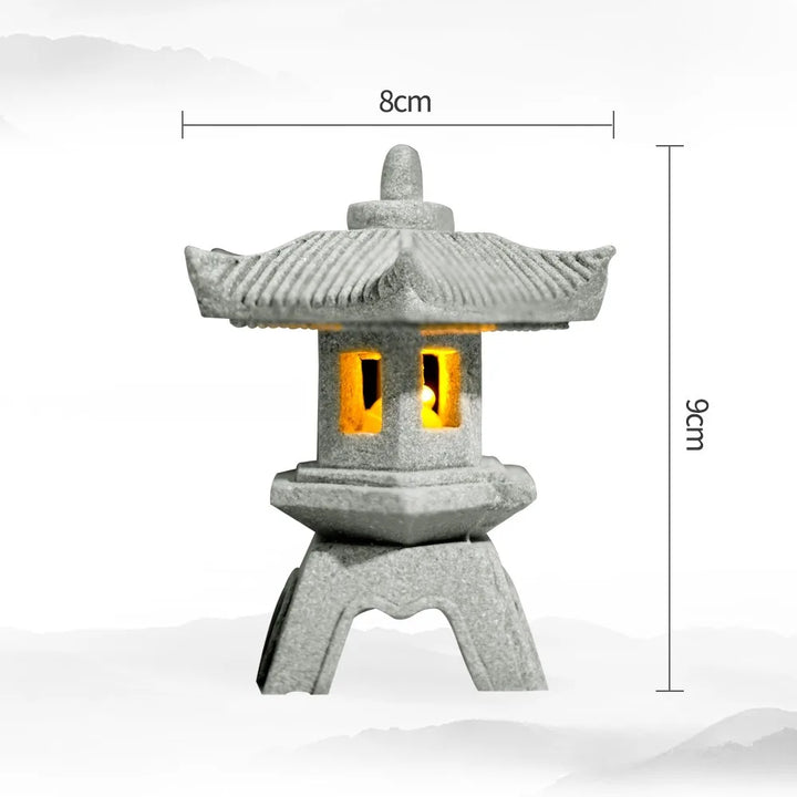 BowLift | Mini-Pagoda ZenStone | Sandstone Decoration | For Garden, Bonsai & Zen Oases | Handmade
