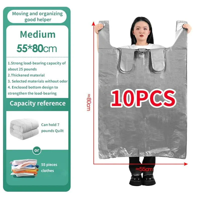 BowLift | HDPE STORAGE BAGS – storage bags with large capacity for clothes, toys & bedding – set of 10