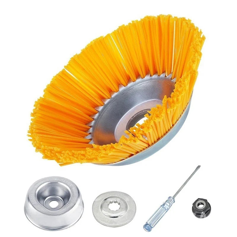BowLift | WeedMaster 220 | 8-Inch Weed Wheel with Nylon Brush Head | For Lawn Trimmers & Brush Cutters | For Paving Joints & Edges