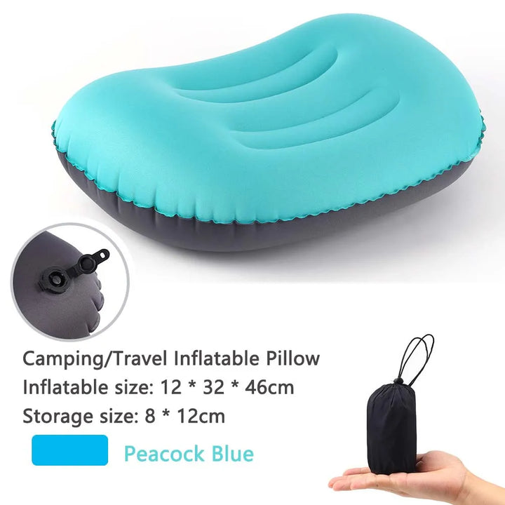 BowLift | AirNest Inflatable Outdoor Pillow | Compressible & Foldable | Neck Support for Camping, Hiking & Travel