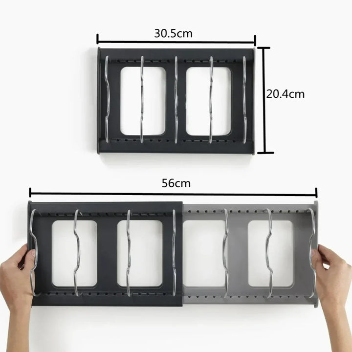 Retractable pot lid holder & pan organizer | Bowlift