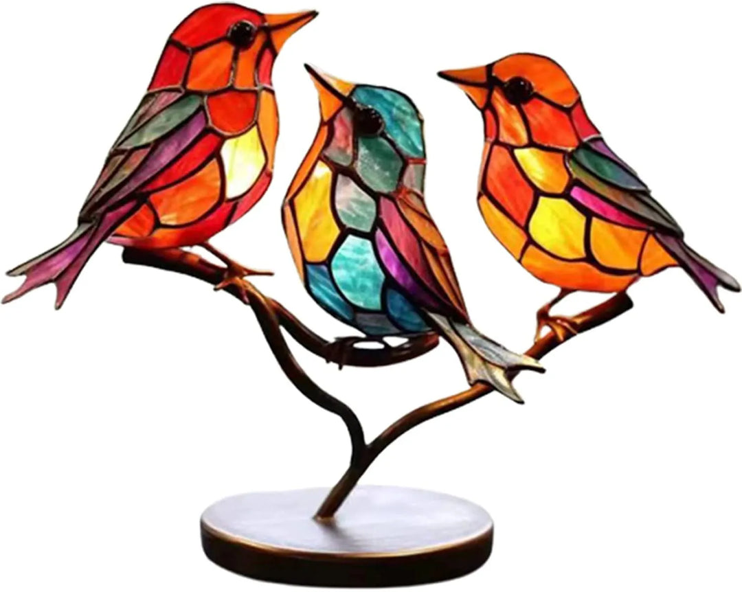 ElegantAviary | Colorful Birds on Branch Desk Ornaments Bowlift