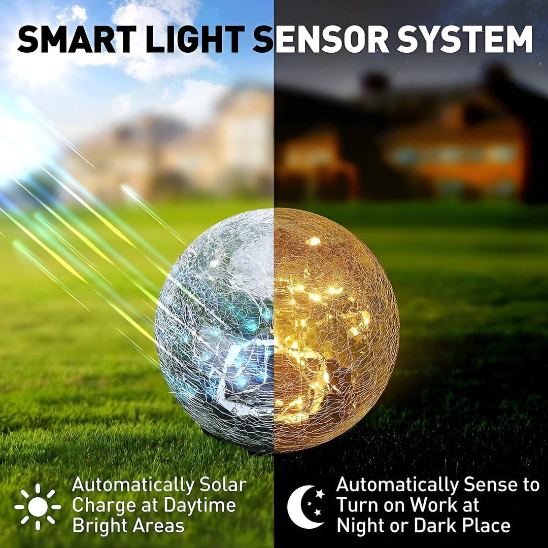 BowLift | Lumora Solar Garden Light | Warm White LED Light | Automatic & IP65 Waterproof | Broken Glass Design