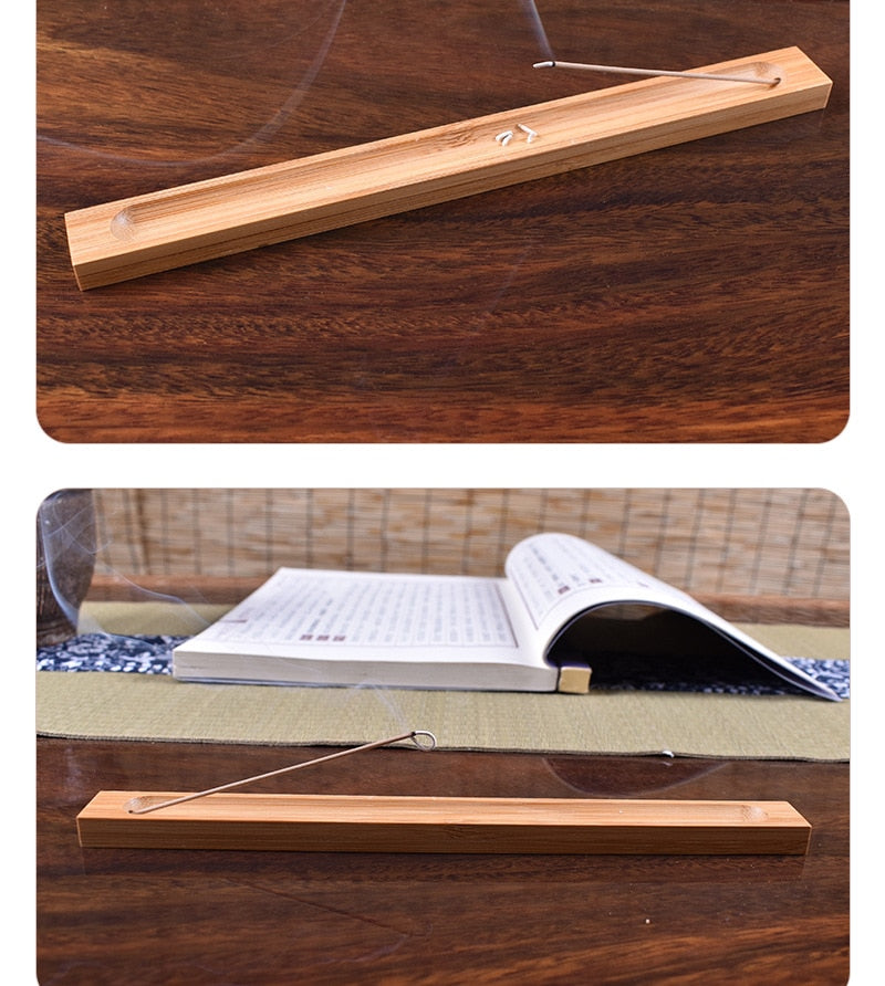 BowLift | Sandalwood Base Wood Incense Stick Holder - 23cm Line Incense Vessel for Home Decor and Aromatherapy
