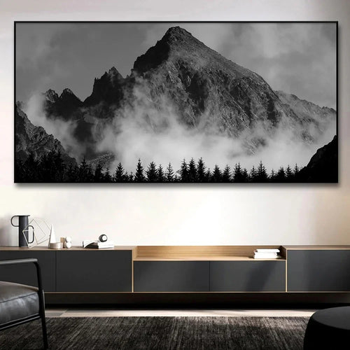 Northern Landscapes Forest Mountain Wilderness Wall Art Fine Art Canvas Prints Black White Posters For Living Room Modern Home Office Decor | Bowlift
