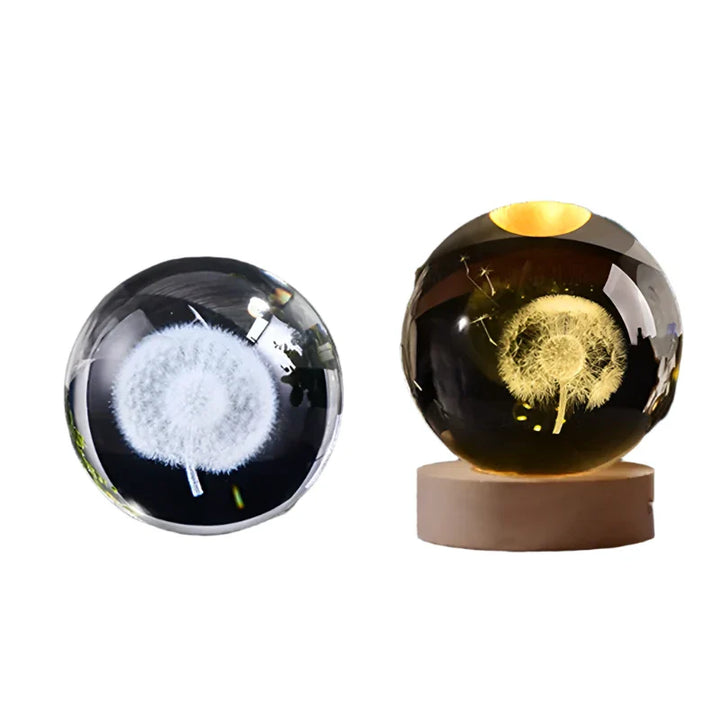 3D Crystal Night Light LED - Starry Sky Projector with Wooden Base, Romantic Lighting for Bedroom & Gifts | Bowlift