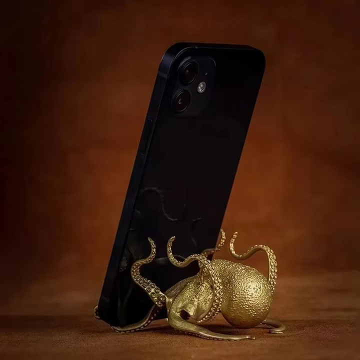 BowLift | Versatile Golden Octopus Desk Organizer & Phone Stand