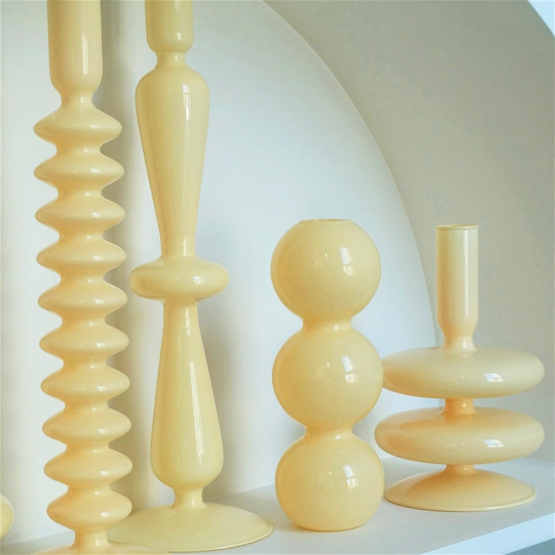 Ivory Glass Candleholder | Bowlift
