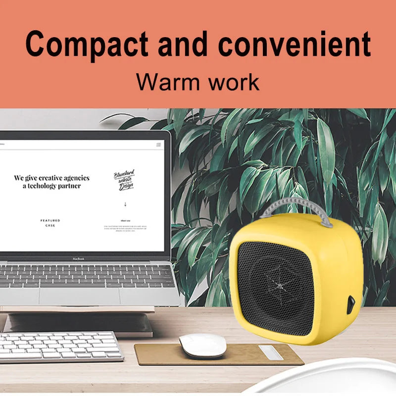 BowLift | HeatEase | Mini Table Heater | Portable PTC Ceramic Heater | 14.2×14.1×10.1 cm | Quiet & Energy Saving