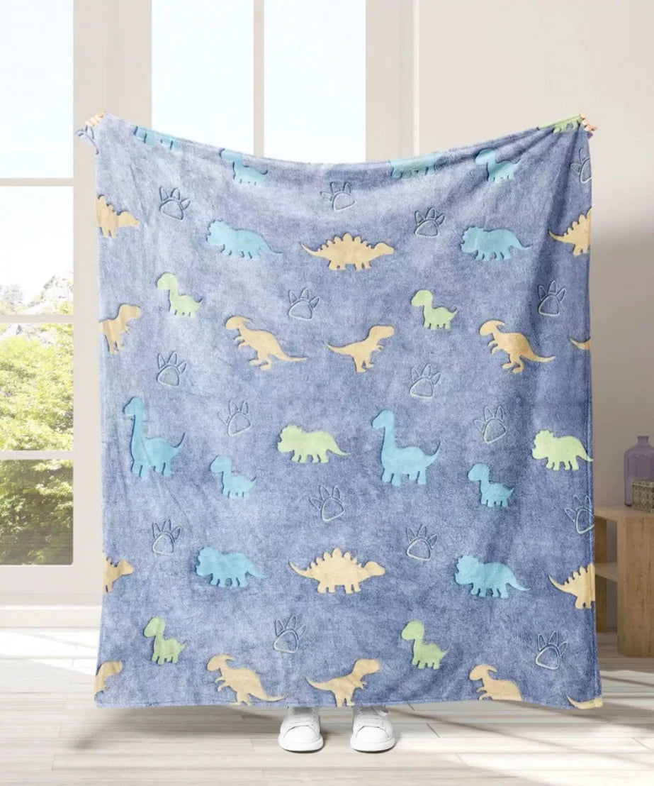 BowLift | StellaLumi | Glowing Unicorn Blanket | Cozy & Magical | Glow-in-the-Dark Stars & Hearts | Gift for Kids & Adults