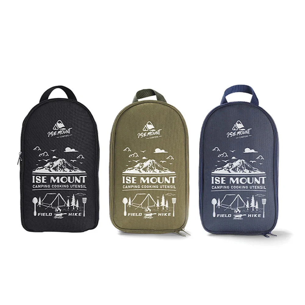 BowLift | TerraChef AdventureKit Camping Kitchen Set 9-piece | Incl. storage bag | Stainless steel outdoor cooking accessories | For camping, hiking & BBQ