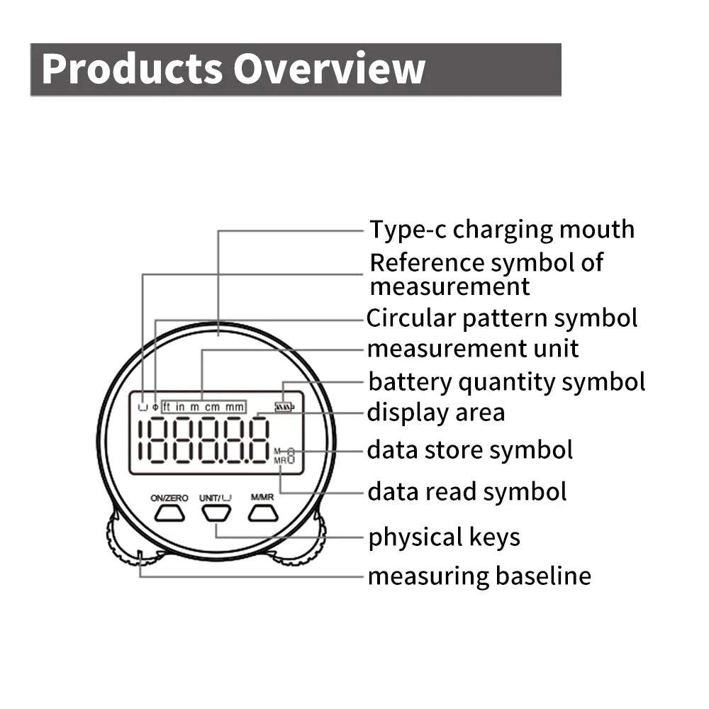 BowLift | High Precision LCD Display Rechargeable Digital Ruler