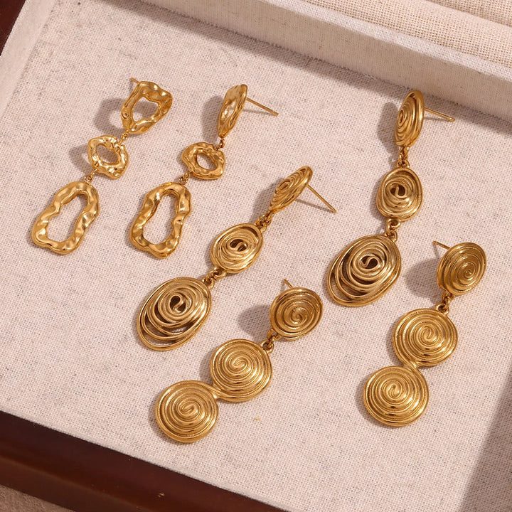 BowLift | Classy Patterned Triple Dangle Earrings