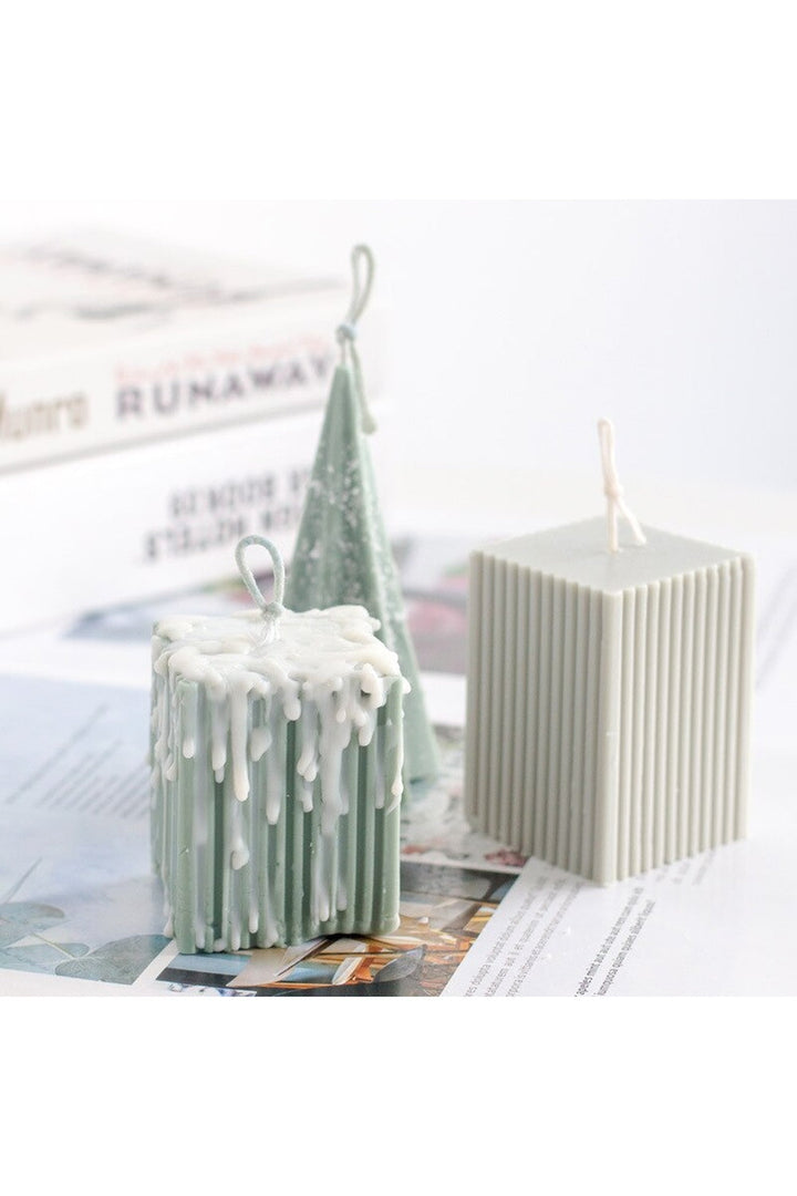 striped column candle shape | Bowlift