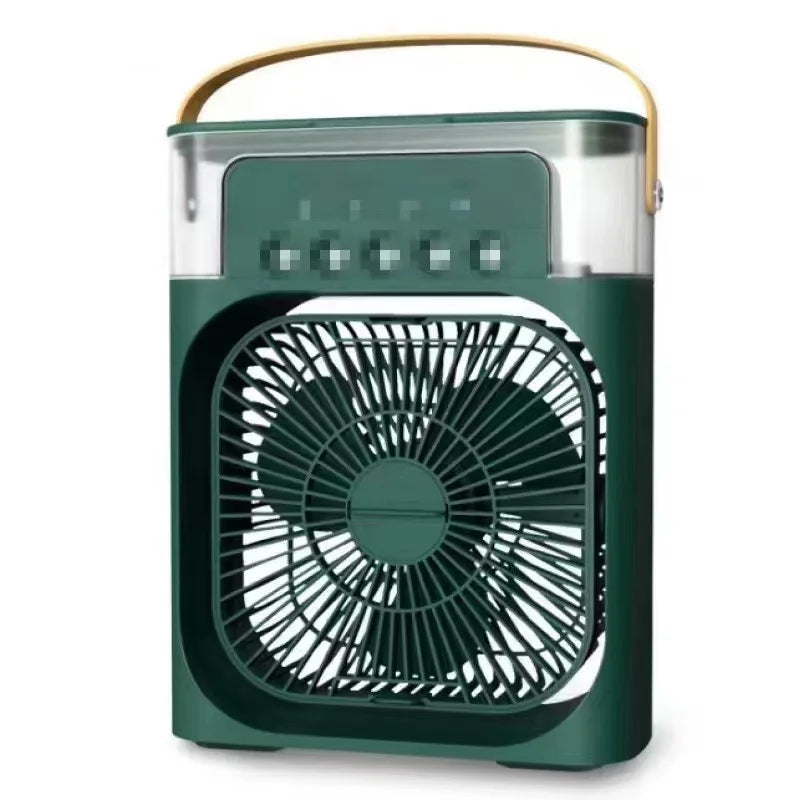 Portable USB Electric Fan with LED Night Light and Water Mist - 3-in-1 Air Humidifier for Home | Bowlift