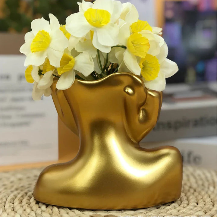 Cheerful Lucky Flower Pot Sculpture | Bowlift