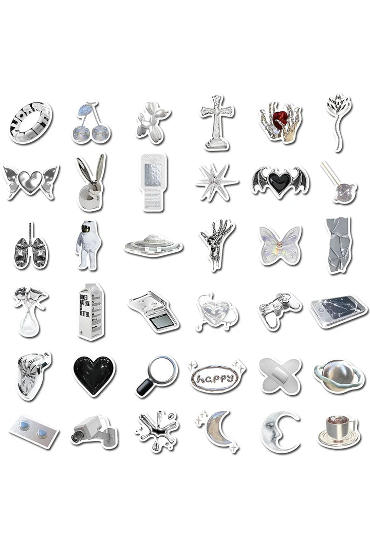 Silver Graffiti Sticker | Bowlift