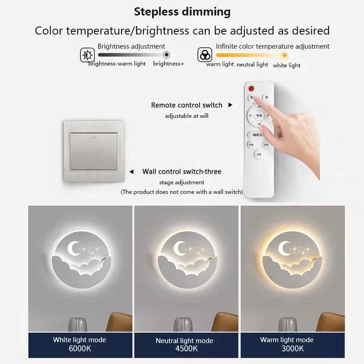 BowLift | LED wall light with moon and stars