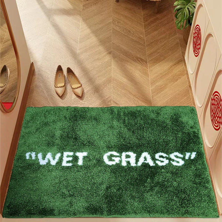 FreshLawn Comfort Mat – Trendy "Wet Grass" doormat in green with soft plush Bowlift