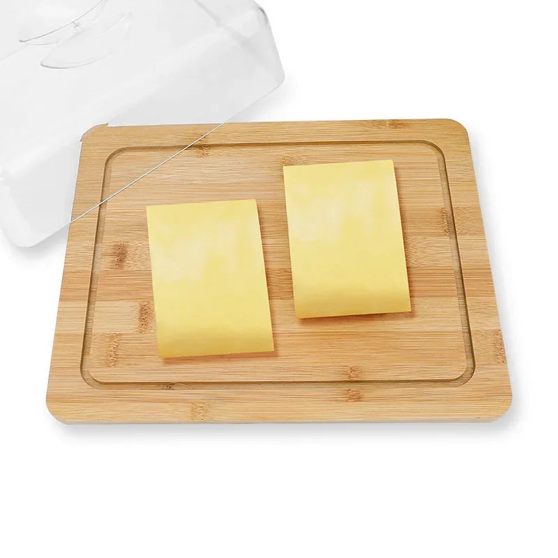 BowLift | Rectangular cheese and butter dish with bamboo board