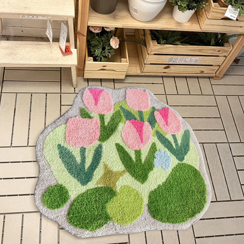 Colorful Tufted Tulip Rug | Bowlift
