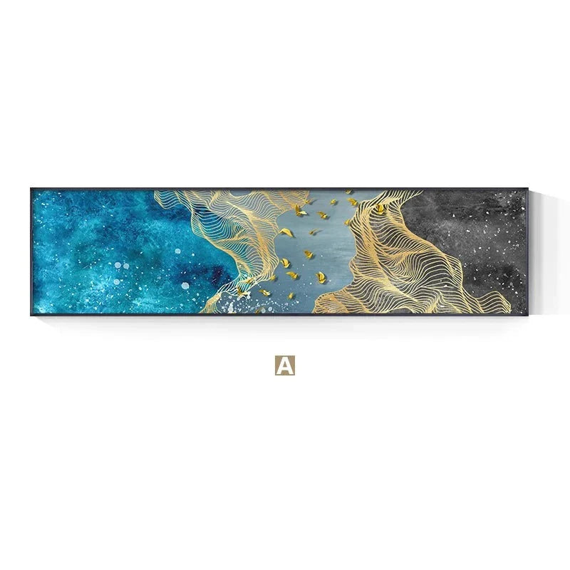 Auspicious Abstract Light Luxury Colorful Wide Format Wall Art Fine Art Canvas Prints Pictures For Above The Sofa Art For Above The Bed | Bowlift