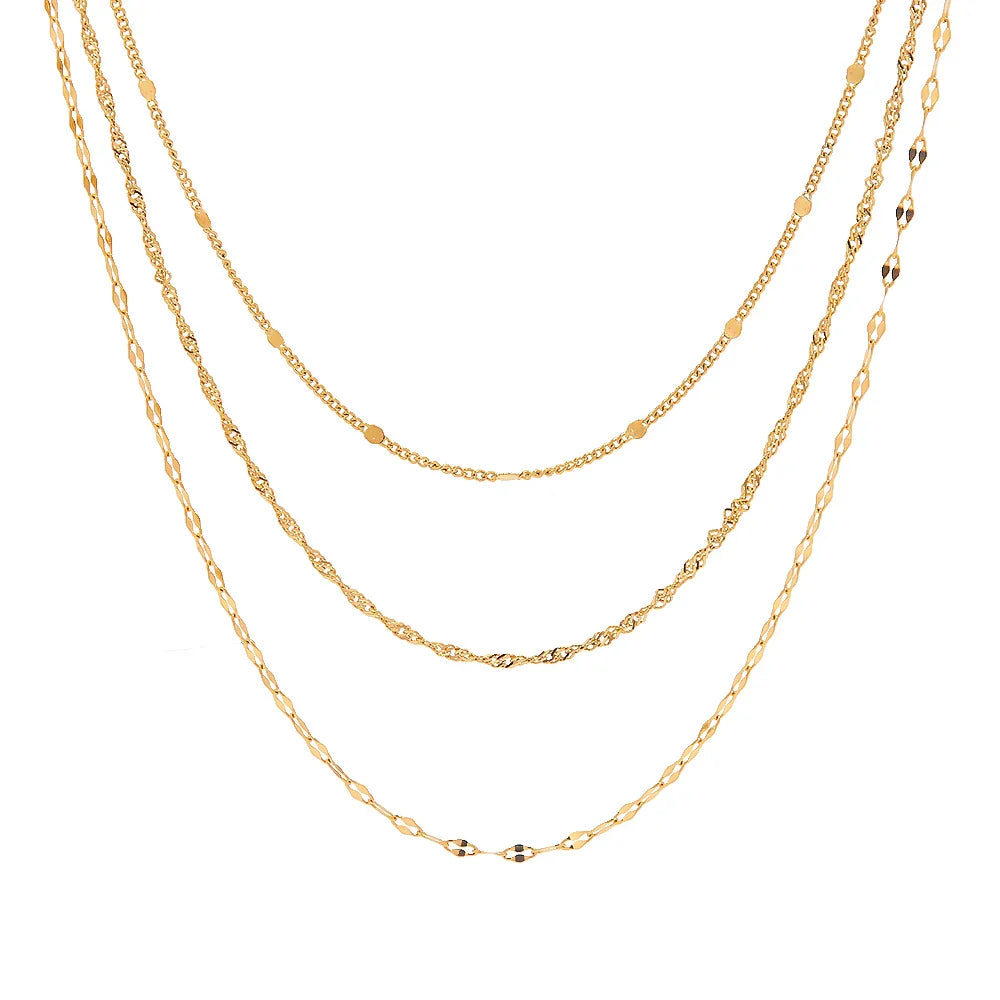 BowLift | 18k Dainty Classic Three Layer Necklace Stack
