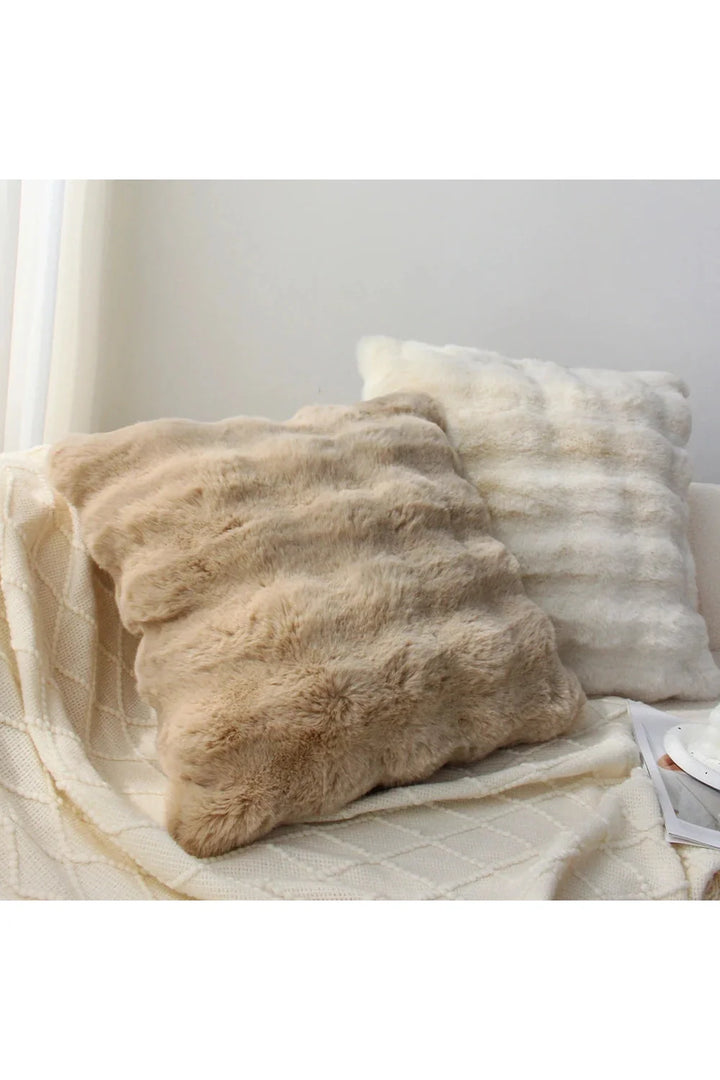 Cream plush pillow cover | Bowlift