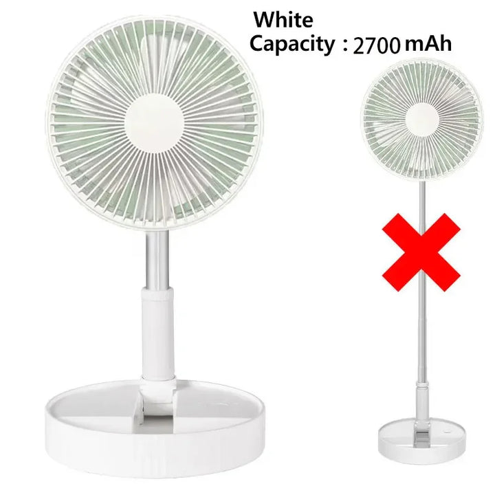 7200mAh USB Rechargeable Portable Folding Fan Floor Low Noise Fan for Outdoor Home Wireless Fan 4 Speed Camping Portable Fan | Bowlift