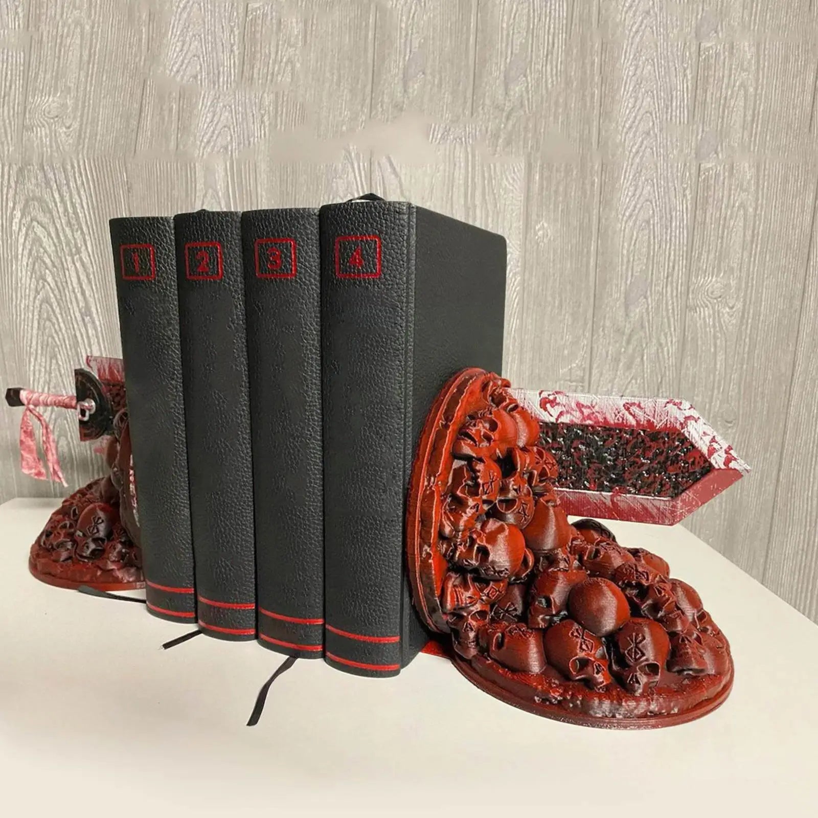 BowLift | Berserk Bookends Angry Bookends Dragon Hunter Resin Craft Study Art Decorative Ornament Home Desk Bookshelf T4z7