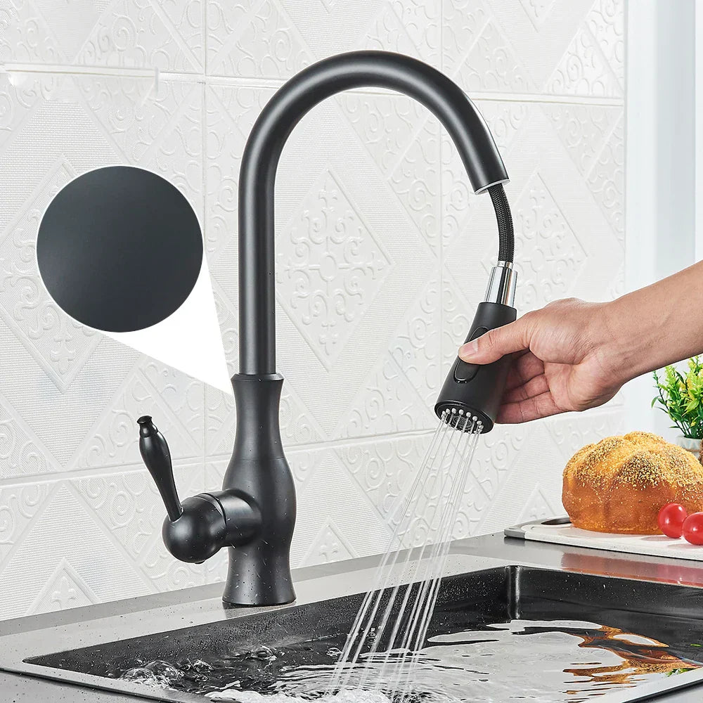 BowLift | GlamFaucet Kitchen Faucet - Luxury Golden Kitchen Mixer Faucet