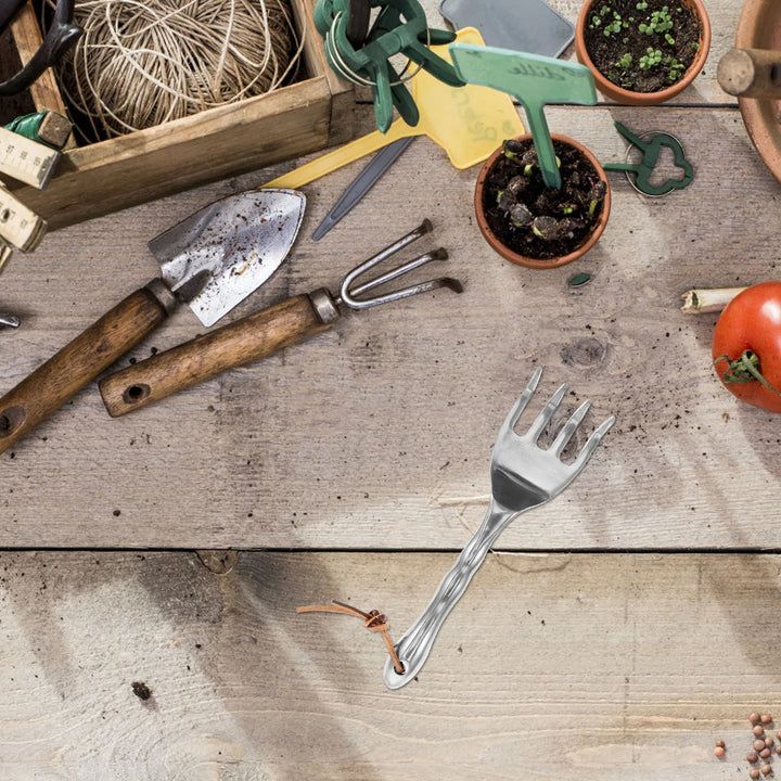 BowLift | Floravix Mini Garden Hand Rake | Lightweight & Durable | For Weeding, Digging & Soil Loosening | 20.5 cm Length