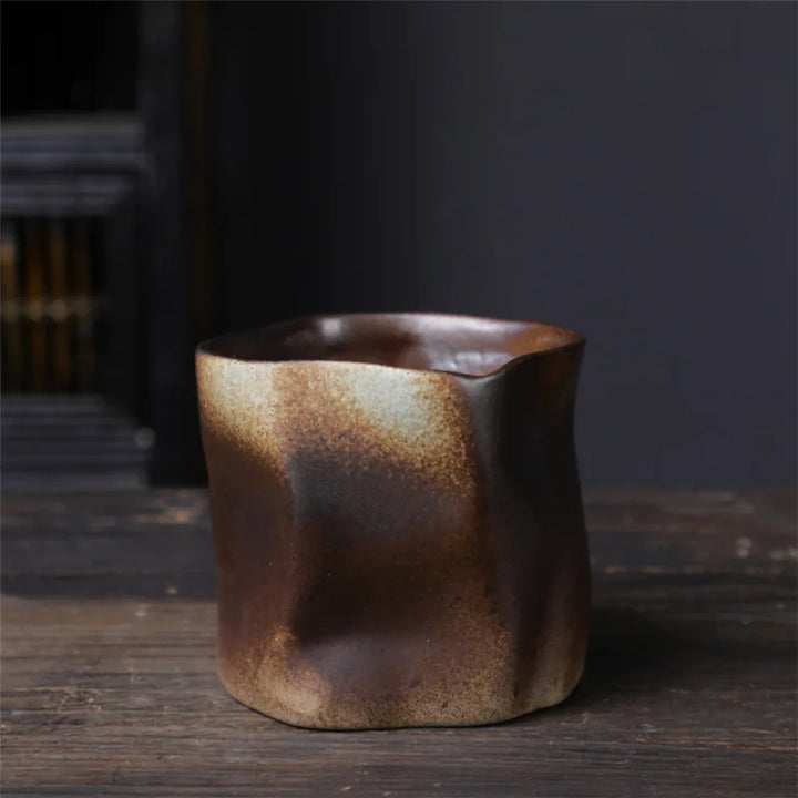 BowLift | Irregular twisted shape cup 9.47 ounces/280 ml ceramic coffee tea cup without handle polychromatic creative ceramic mugs coffee mugs retro