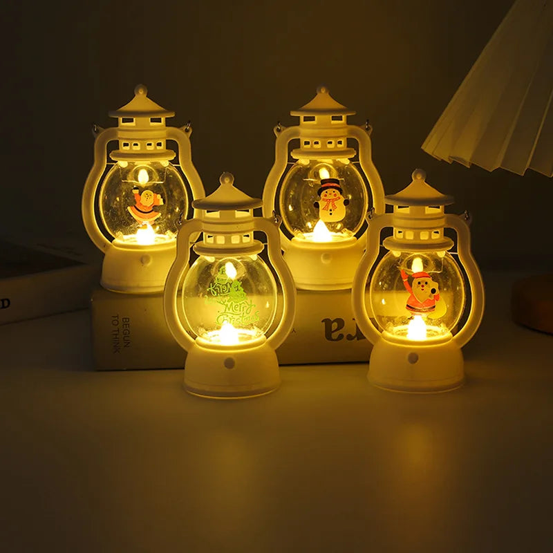 Mini Christmas lamp with LED lighting - Portable decorative lantern for festive decoration, winter & Christmas season | Bowlift
