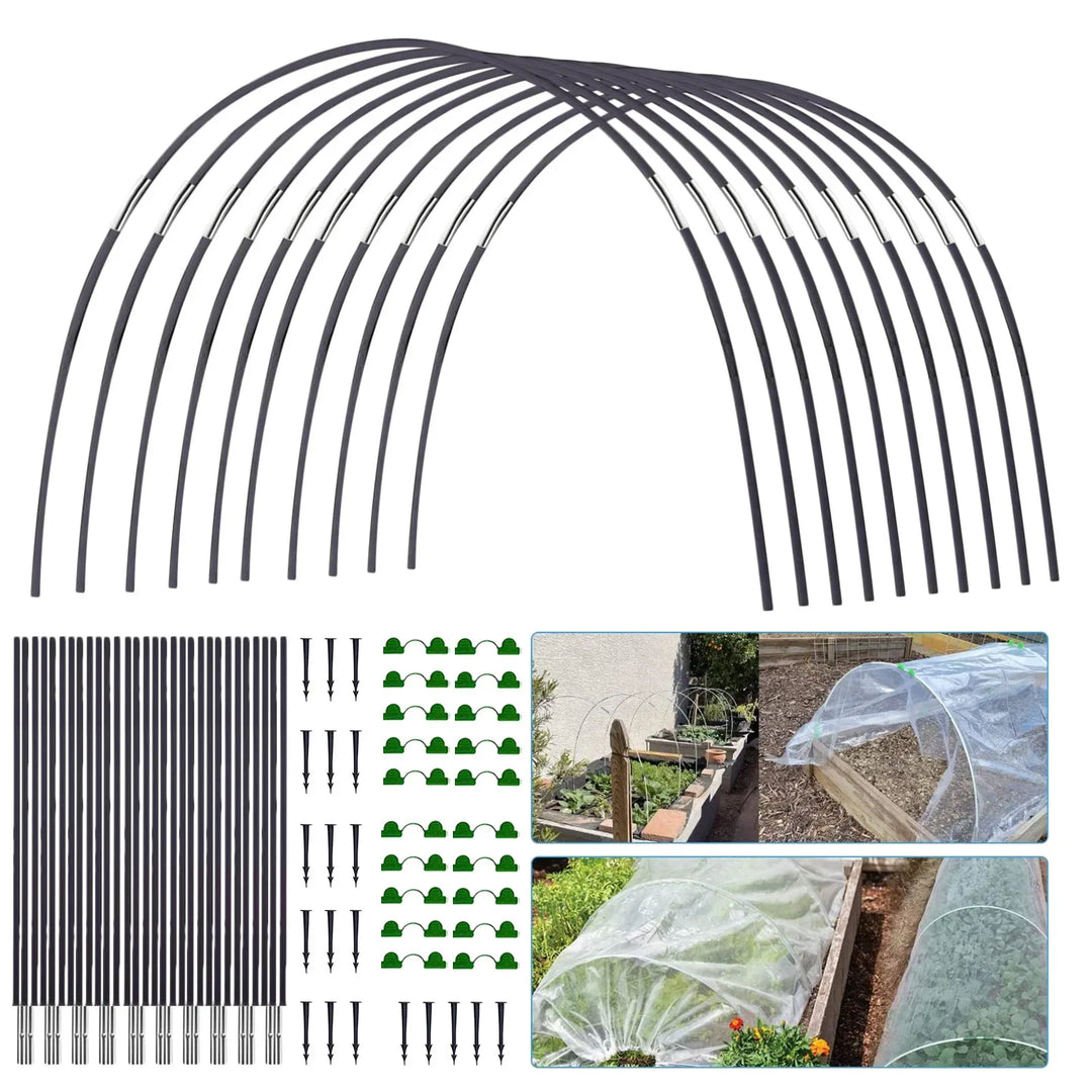 BowLift | Plantura FlexGrow Garden Arch Set made of fiberglass | DIY Plant Tunnel for raised beds & cold frames | Rustproof & Reusable | Including connectors