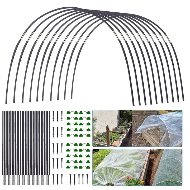 BowLift | Plantura FlexGrow Garden Arch Set made of fiberglass | DIY Plant Tunnel for raised beds & cold frames | Rustproof & Reusable | Including connectors