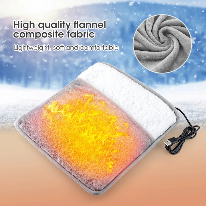 BowLift | WarmStep Electric Foot Heating Mat | USB Heated Foot Warmer | Soft Flannel | Washable & Energy Saving
